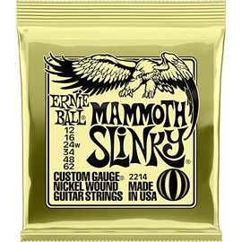 Ernie Ball Mammoth Slinky - Cuerdas para guitarra eléctrica, entorchado de níquel, calibre 12-62