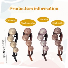 4 Perlen Haarspangen Damen, Elegante Perlen-Haarnadeln Französische Bananenspangen Haarklauen French Twist Hair Pin für Banana Clip Perle Haarspange Groß Haare Banana Pins Bananenclip mit Perlen