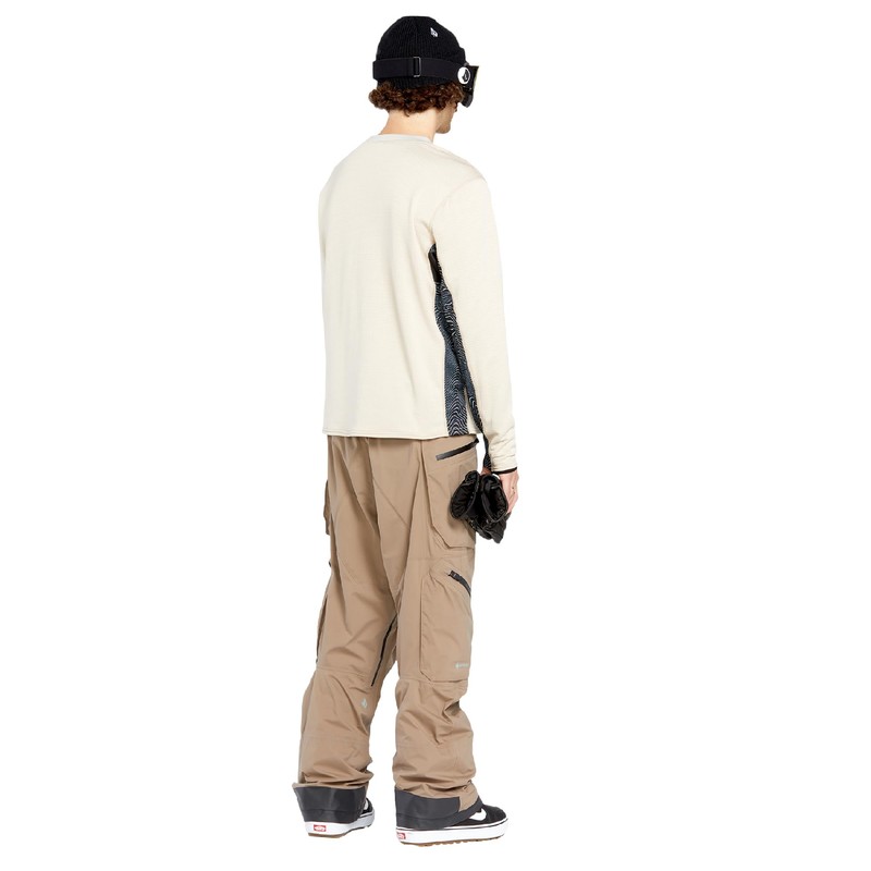 Volcom Men's Gridlock Crew Snowboard Winter Baselayer Sweatshirt, Stone S5