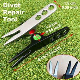 Paifeancodill Divot Repair Tool,Golf Divot Tool Golf Accessories Portable Zinc AlloyGolf Green Repair Fork Golf Ball Marker MarkersHolder Golf Divot Fork Line Marker for Men Women Golf Lovers (silver)