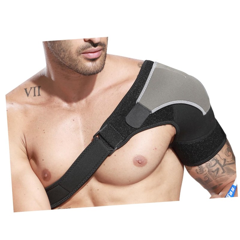 IWOWHERO Men's Shoulder Support Brace Breathable Shoulderpad Adjustable Strap for