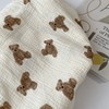 Gauze Blanket, Swaddle, Kneel, Cute Teddy Bear Pattern, Cute Bear