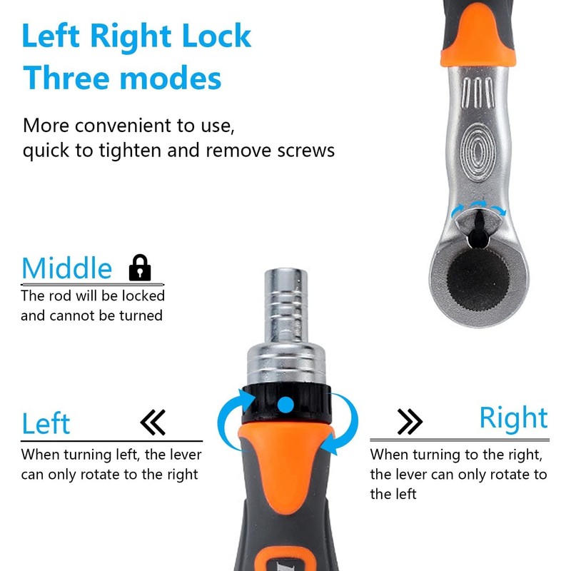 38-in-1 Ratchet Box, Ratchet Set for Socket Wrench, Ratchet Box