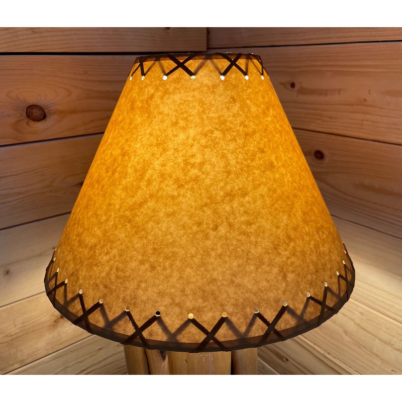 Rustic Oiled Kraft Laced Lamp Shade - 14"