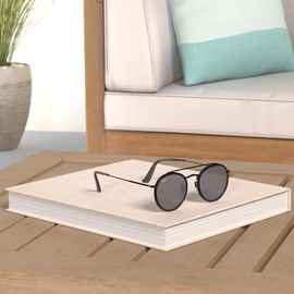 Pro Acme Double Bridge Round Polarized Sunglasses for Women Men Retro UV400 Protection Retro Circle Sun Glasses (Black/Grey/Polarized)