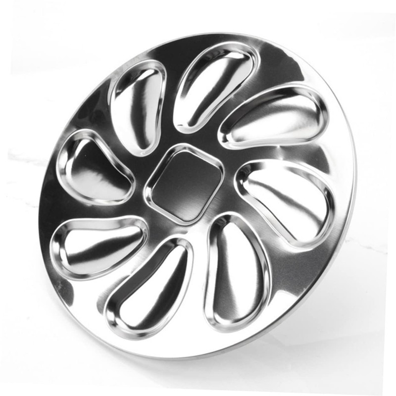 Ciieeo 1 Set Stainless Steel Oyster Storage Plate with Opening