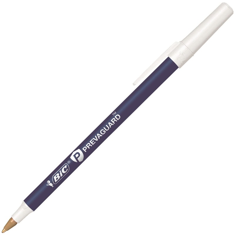 BIC PrevaGuard Round Stic Ballpoint Pen, Blue, 1.0 mm Medium