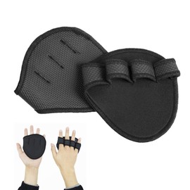 Ltsbaed Fitness Handschuhe Grip Pads 1 Paar rutschfest Griffpads für Klimmzüge Neopren Griffpads Handschuhe für Damen Herren für Gewichtheben Fahrrad Gym Krafttraining - Schwarz 11 * 12cm