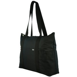 Ensign Peak Shoulder Tote with Multiple Pockets and Zipper Closure, Black