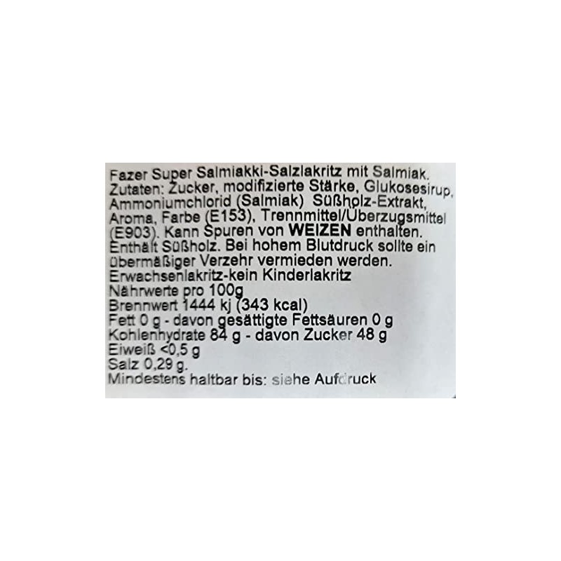 Fazer Super Salmiakki Original Finnish Salty Liquorice Wine Gums, 2-pack