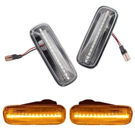 Turn Signal Lamp Led Front Fender Side Marker Light Compatible with Honda Civic CRV Ballade Domani Prelude Partner Orthia (Crystal)