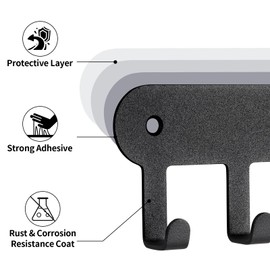 Suzurana 2 Pack Key Holder Wall Mount, Key Holder for Wall,Key Wall Holder, Key Hooks Hanging Keys, Key Hanger Wall Mount with 8 Hooks, Key Rack for Living Room, Kitchen, or Bathroo