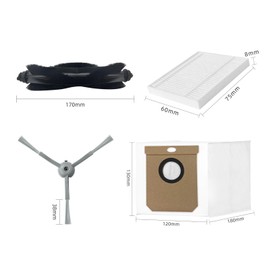 aoteng Replacement Accessories Kit for eufy L60 L50 L60 SES L50 SES Robot Vacuum Cleaner 18 Packs 2 Main Brush, 6 Filters, 6 Side Brushes, 4 Dust Bags