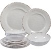 ZAROCRUS Farmhouse Melamine Dinnerware Sets,12 Pieces Dishes Dinnerware Set,Service for