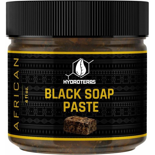 Raw African Black Soap Paste 4 oz. 100% Pure Natural Organic For Body Face Wash