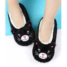 Panda Bros Kid's Animal Slipper Socks, Cartoon Cozy Fleece Indoor Slipper, Fluzzy Warm Bedroom Shoes