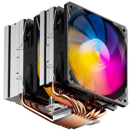 upHere D6SEC Dual Tower CPU Air Cooler with 6mm x 6 Copper Heat Pipes & Dual 120mm 5V ARGB PWM Fans (1600RPM, 68.2CFM) for Intel LGA (1851/2011/2066/1700/1200/1150/1121/1155/1156/1366) & AMD AM5/AM4