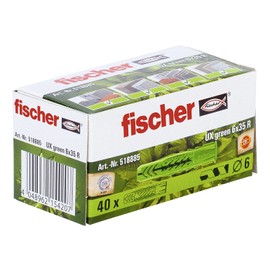 fischer 518885 UX Green Universal Plug, 6 x 35