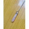RICHARD-911 Collar Cadena Péndulo Cuarzo Rosa Acero Inoxidable Joyería Hombre
