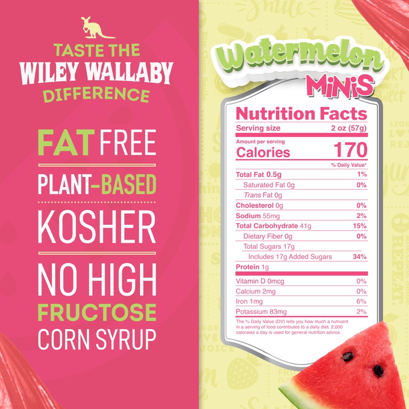 Wiley Wallaby Mini Licorice Bites 2.0 Ounce Classic Gourmet Soft