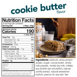 Nuts 'N More Nuts 'N More Cookie Butter Peanut Butter Spread - High Protein, Low Carb, Low Sugar, Gluten Free, Non-GMO, All-Natural Nut Butter Snack (15oz Jar)
