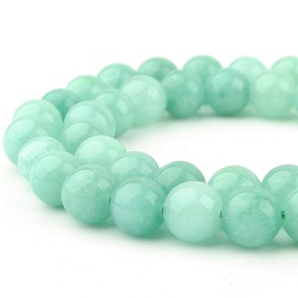 DIQIO Natural Stone Beads Gemstone Beads for Jewelry Making - Crystal Beads for Bracelets, 8mm Beads Round Loose Beads(44-47pcs, 8mm, Burma Jade)