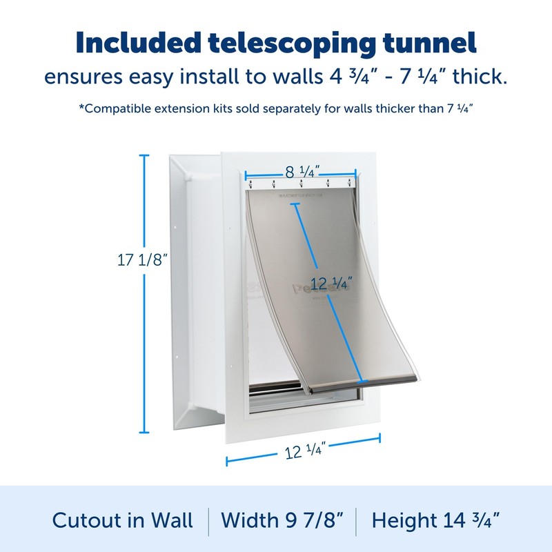 PetSafe Wall Entry Pet Door - Rust-Free Telescoping Frame -