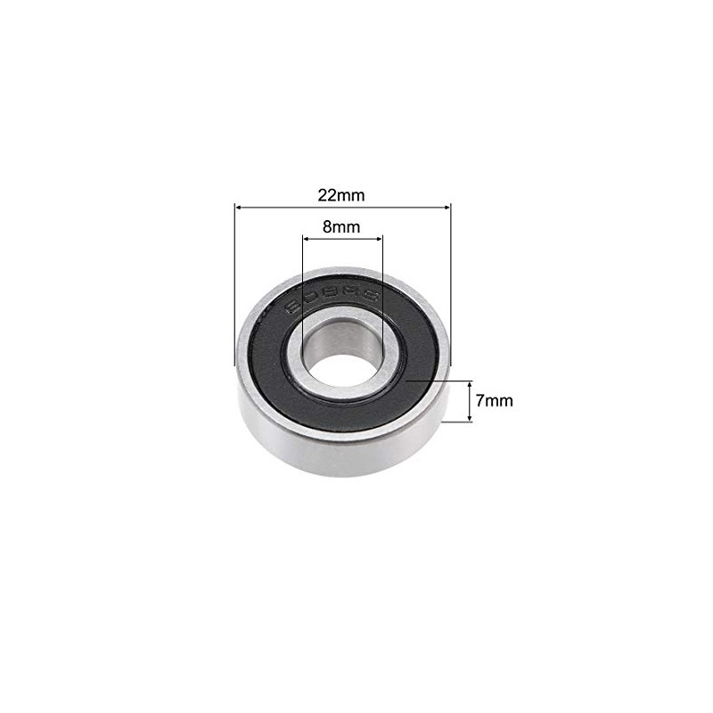 sourcing map 608-2RS Deep Groove Ball Bearing 8x22x7mm Double Sealed