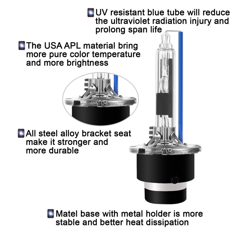 Sinoparcel D2R Xenon HID Headlight Bulbs - 6000K 35W Low
