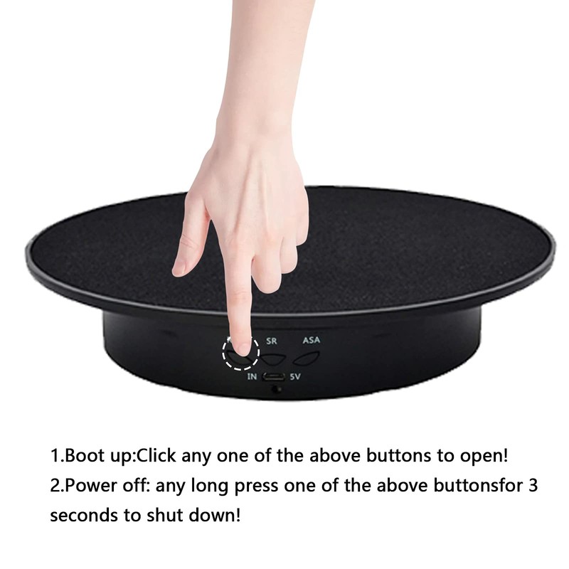 luolety Electric Rotating Turntable, 90° 180° Motorized Rotating Stand Display