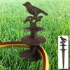 mucHome Garden Hose Diverter Garden Hose Guide Bird with Ground Spike Cast Iron Decoration