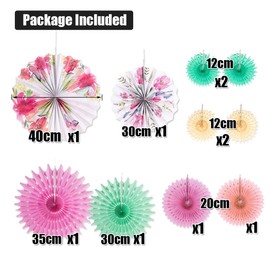 SUNBEAUTY Pack of 10 Paper Flowers Decorations for Wall Paper Fans Classroom Decoration Paper Floral Backdrop Decor Paper Flower Wall Decor for Tea Party Birthday Baby Shower Wedding Spring