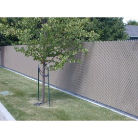 Fence Slat USA Single Wall Chain Link Fence Privacy Slat for 4 FT High Fence - Single Wall Bottom Lock Slat - Brown