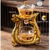 Glass Magnetic Tea Pot,Lazy Kungfu Drip Teapot with Infuser,Magnetic Water