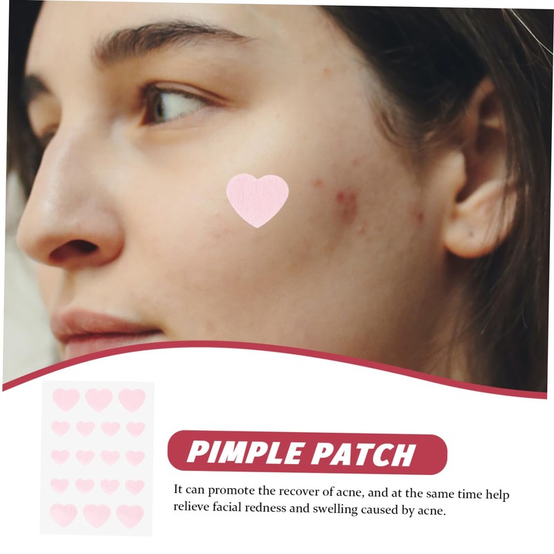 KOMBIUDA 2sheets Breathable Hydrocolloid Pimple Patches of Heart Stickers for