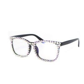 FUPRECIOUS Square Rhinestone Reading Glasses For Women Blue Light Blocking Computer Readers Glasses (black, 2.25, x)