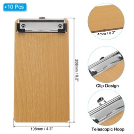 PATIKIL Holz Scheck Präsentatoren für Gaststätten 10 Packung Server Buch Menü Halter Holz Kellnerin Server Hinweis Polster Gäste Scheck Buch für Cafés Restaurant 8"x4" (Natur)