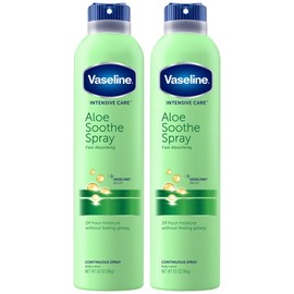 Vaseline Aloe Soothe Spray 2-Pack – Non-Greasy, Fast-Absorbing All-Over Soothing Moisturizer for Dry Skin, 6.5 Oz Ea
