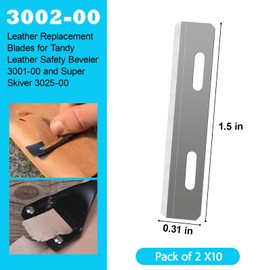 3002-00 Leather Skiver Replacement Blades for Tandy Leather Safety Beveler 3001-00 and Super Skiver 3025-00 20- Pack