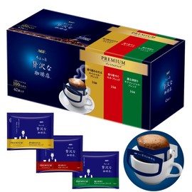 AGF A Little Luxurious Coffee Shop Regular Coffee Premium Drip 3-Type Taste Comparison Assortment 42 Bags [Drip Coffee] [Assortment] [Petit Gift] [For Bringing to Work]