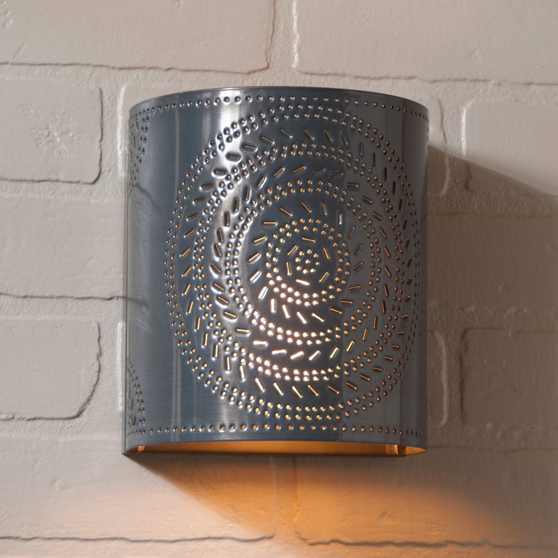 Chisel Sconce Light in Country Tin, Wired