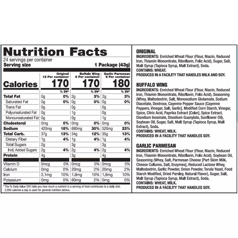 Snack Factory Pretzel 🥨 Crisps Variety Pack, Individual Snack Packs-24