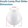 Aspen Creative 28001-21, 6" White Acrylic Replacement Lamp Post Globe