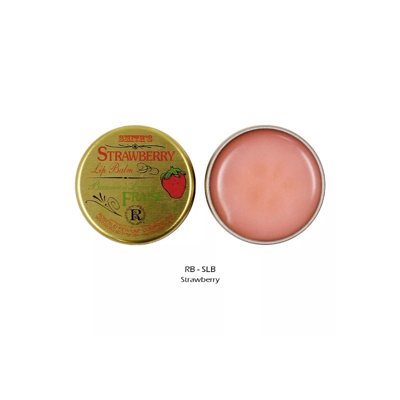 1 ROSEBUD Smith's Strawberry Lip Balm Tin 0.8 oz "RB