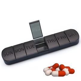 Pill Box - Travel Pill Organiser 7 Day 1 Times A Day, BPA Free Tablet Organiser to Hold Vitamins, Cod Liver Oil, Medication and Supplements (Black) (Black)