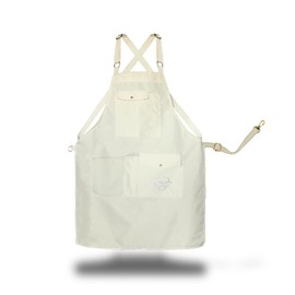 Farmers Defense Lightweight Garden Apron with Canvas Pockets | Unisex, Waterproof, Adjustable, Stick Resistant, Eco-Friendly, Durable | Outdoor Gardening Work and Kitchen Cooking Tasks | Cream S/M