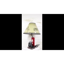 Ebros Old Fashioned Gas Pump Retro Bike Motorcycle Desktop Table Lamp W/ Shade