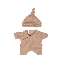 Miniland - Clothes for 21 cm Doll, Clothing Accessory for Dolls, Pajamas with Hat (Brown)