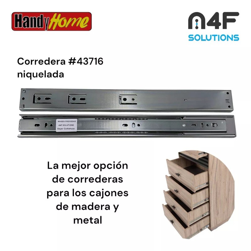 Handyhome Corredera Cajón Handyhome 40cm X 4.5cm 2paquetes 4pz 43716