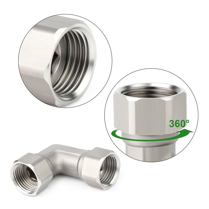 TAISHER 1PCS 304 Stainless Steel 90 Degree Elbow 2 Ends